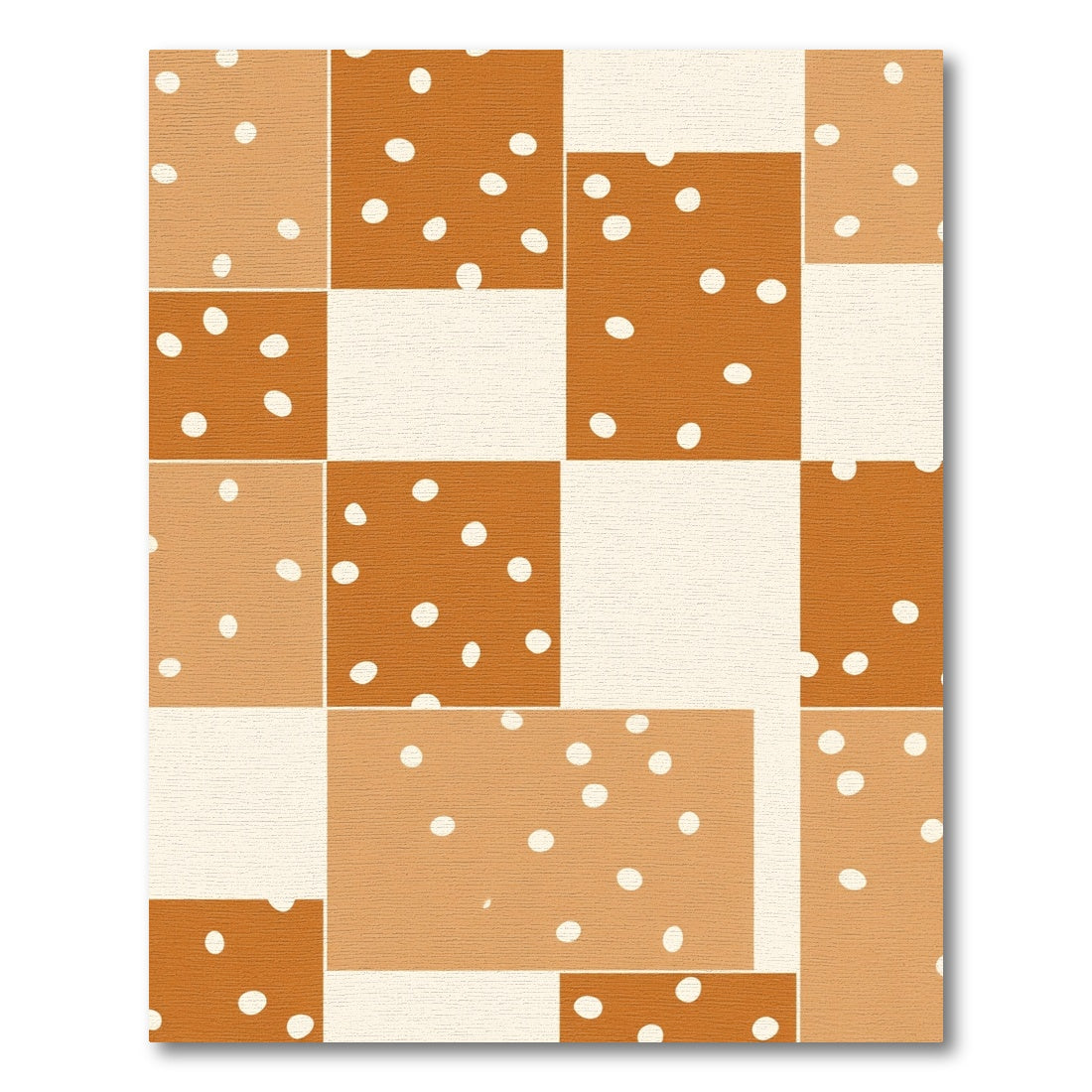 Terracotta Polka Dot Checkerboard Rug