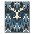 Cream Antlered Animal Blue Mountains Rug
