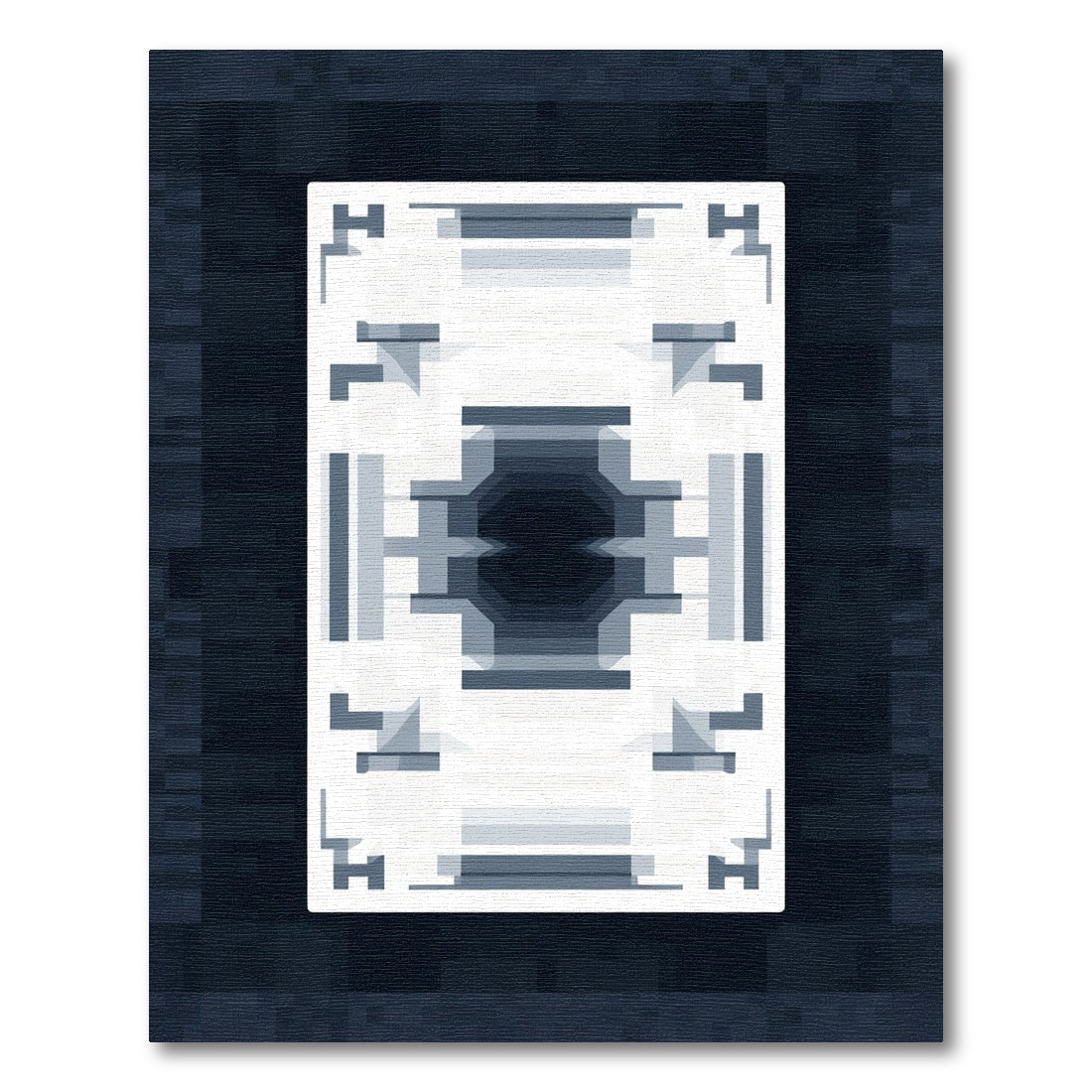 Monochromatic Geometric Mirror Image Rug