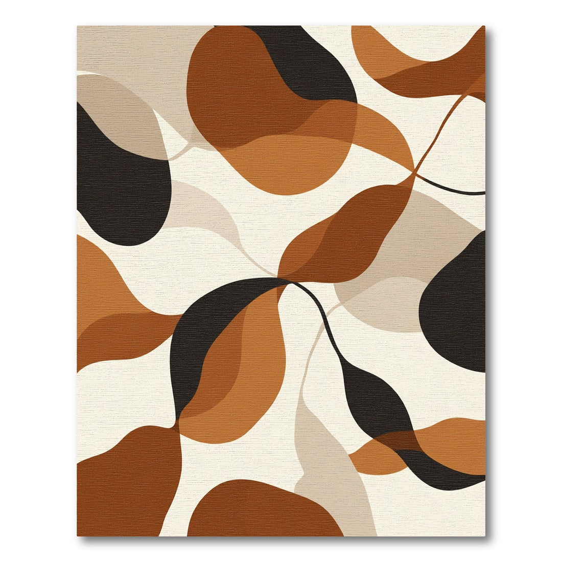 Organic Terracotta and Black Swirl Rug