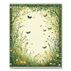 Whimsical Green Butterfly Meadow Rug
