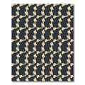 Abstract Cream Black Interlocking Shape Rug