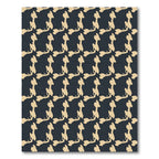 Abstract Cream Black Interlocking Shape Rug