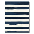 Deep Blue Wave Striped Rug