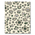 Whimsical Creature Flowers Cream Background Rug
