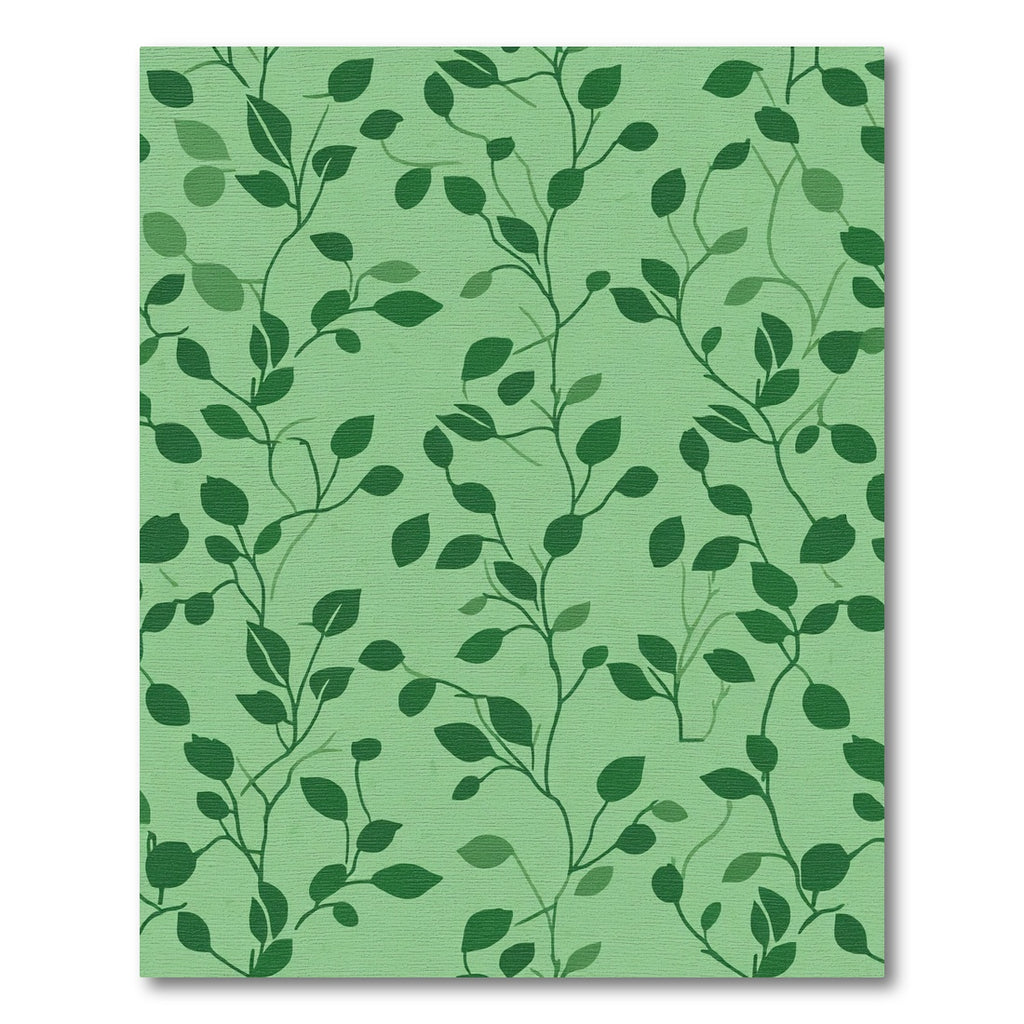 Earthy Green Vine Leaf Texture Rug