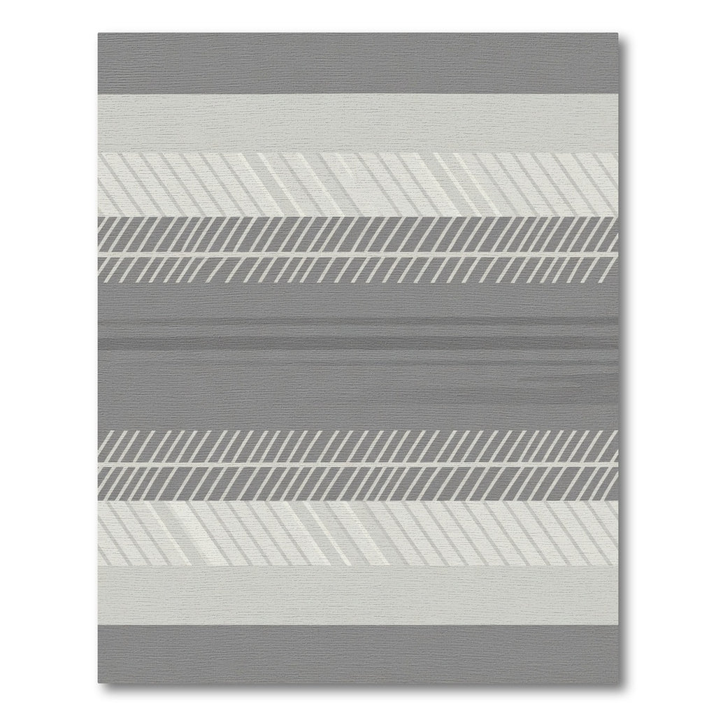 Gray and White Linear Stripe Rug