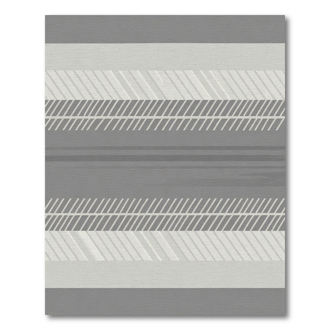 Gray and White Linear Stripe Rug