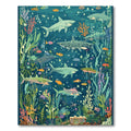 Oceanic Sharks Coral Reef Life Rug