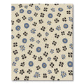 Cream Blue Black Floral Scatter Rug