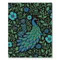 Peacock Emerald Black Floral Garden Rug