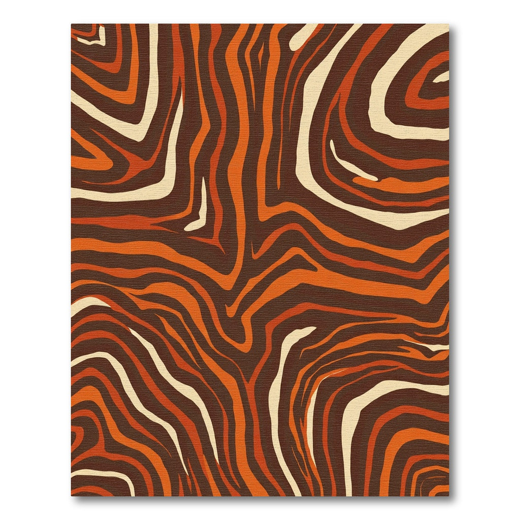 Warm Tiger Stripe Swirl Rug