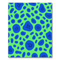 Artistic Blue Amoeba Lime Green Rug