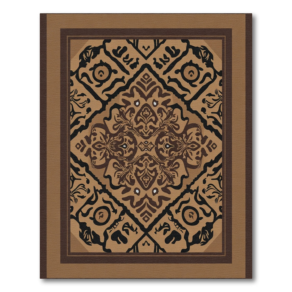 Rustic Earth Tones Abstract Medallion Rug