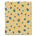 Gold Floral Blue Star Fruit Rug