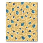 Gold Floral Blue Star Fruit Rug