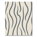 Cream Blue Wavy Stripe Composition Rug