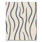 Cream Blue Wavy Stripe Composition Rug