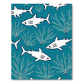 Teal White Shark Marine Life Rug
