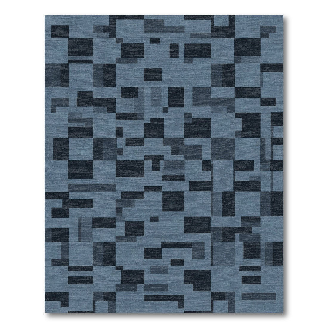 Abstract Blue Gray Geometric Layout Rug
