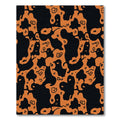 Orange Black Amoeba Abstract Shapes Rug