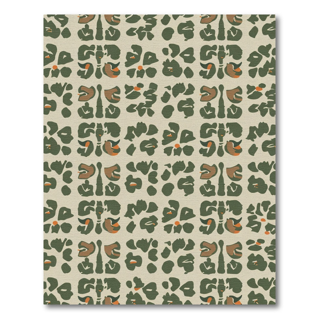 Khaki Green Abstract Animal Spots Rug