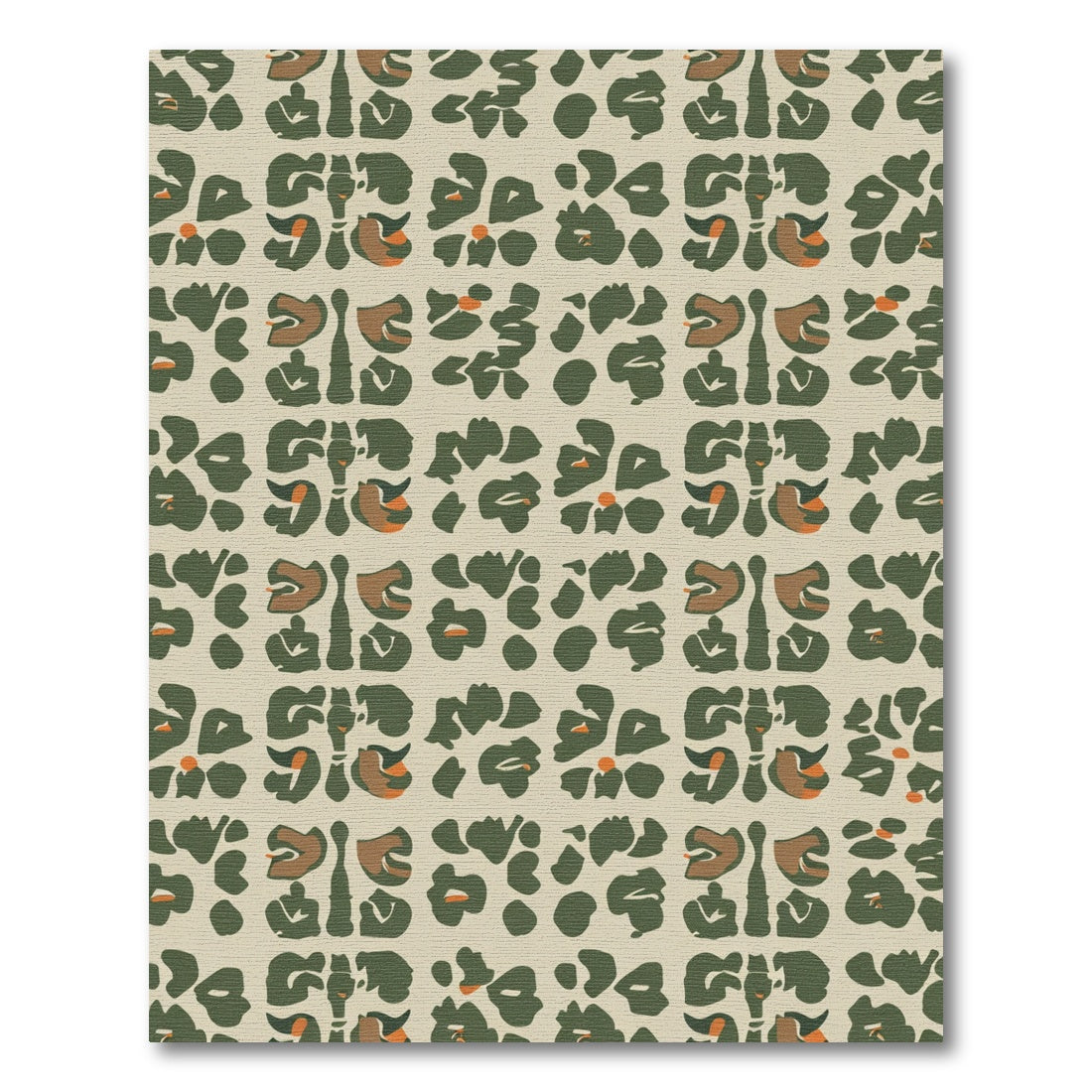 Khaki Green Abstract Animal Spots Rug