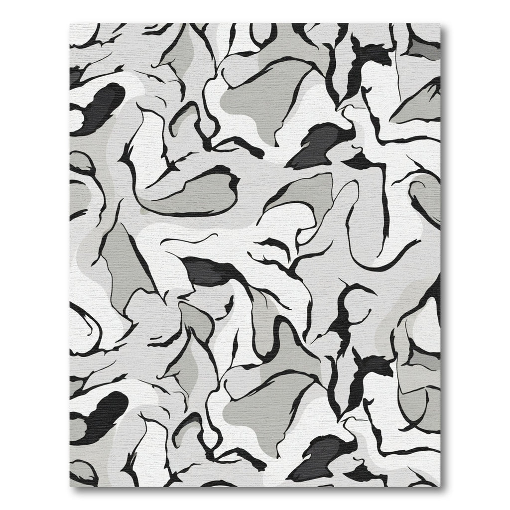 Monochrome Abstract Flow Organic Shapes Rug