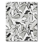 Monochrome Abstract Flow Organic Shapes Rug