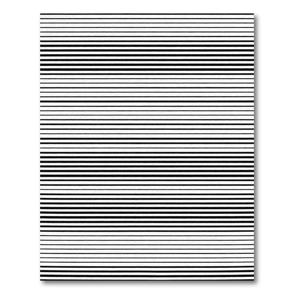 Modern Black White Striped Horizon Rug