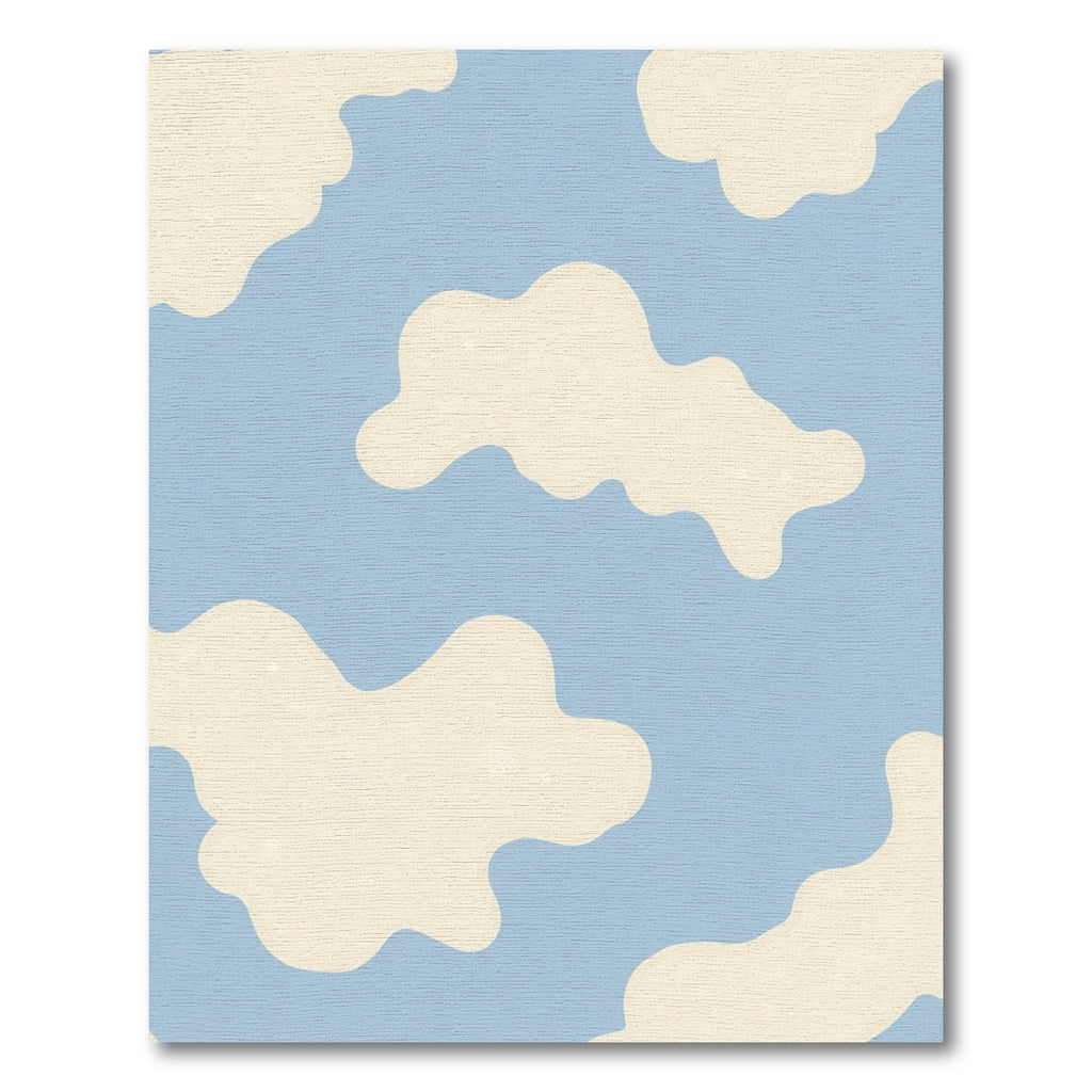 Sky Blue Cream Cloud Splatter Rug