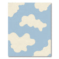 Sky Blue Cream Cloud Splatter Rug