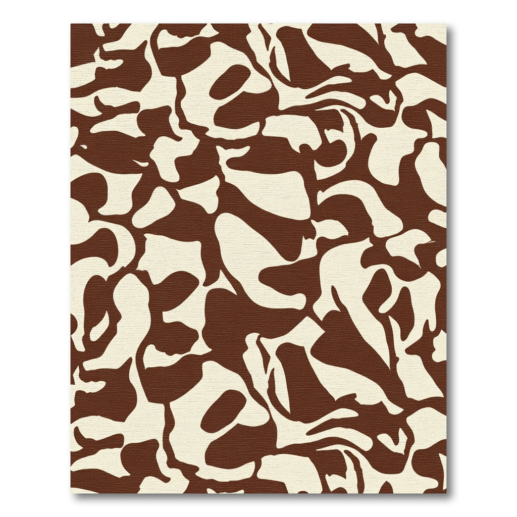 Brown Cream Abstract Amorphous Shapes Rug