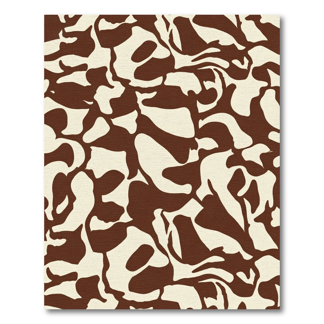 Brown Cream Abstract Amorphous Shapes Rug
