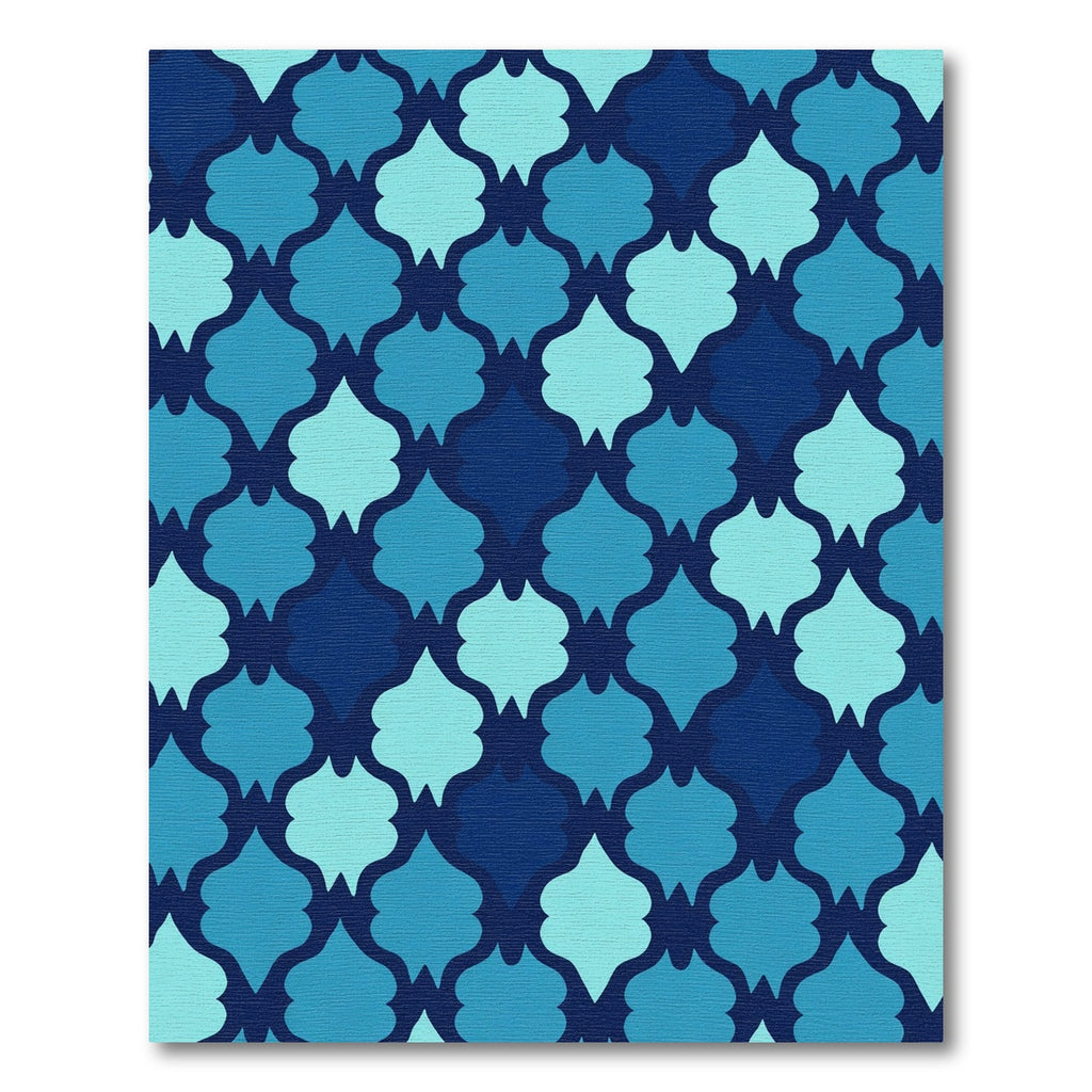 Ocean Blues Quatrefoil Pattern Rug