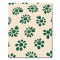 Forest Green Daisy Blooms Cream Rug