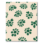 Forest Green Daisy Blooms Cream Rug