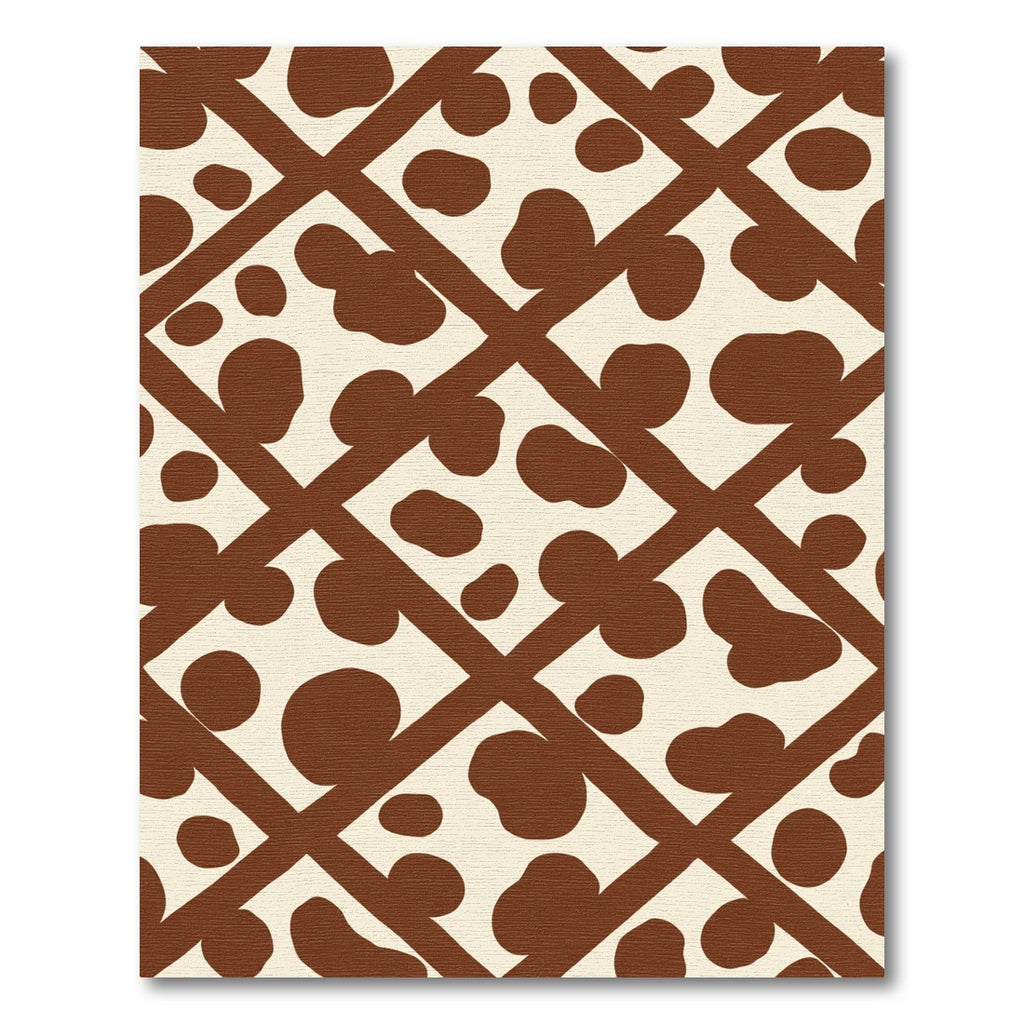 Brown Cream Lattice Spots Rug