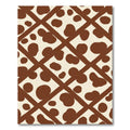 Brown Cream Lattice Spots Rug