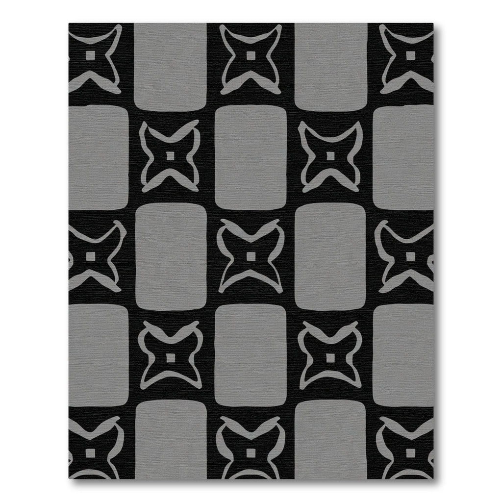 Monochrome Interlocking Square Motif Rug