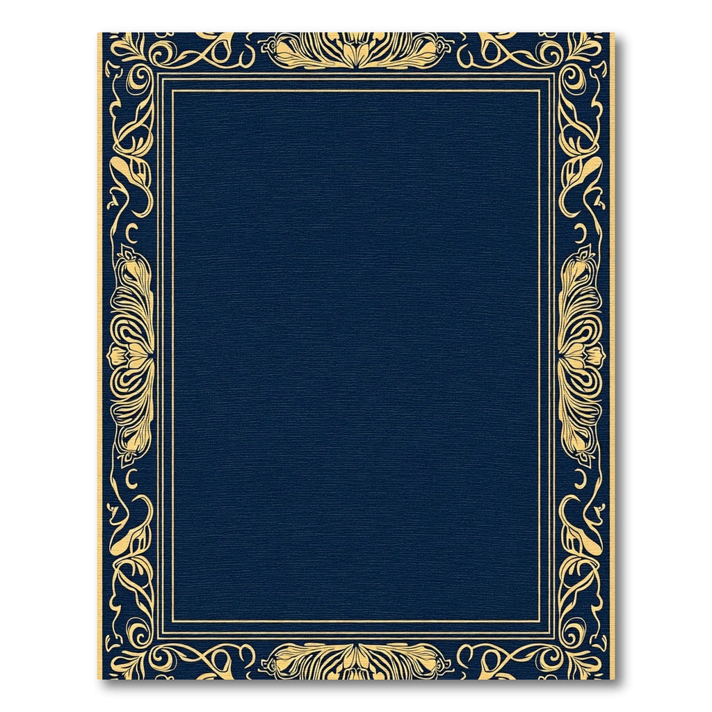 Golden Art Nouveau Floral Border Rug