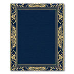 Golden Art Nouveau Floral Border Rug
