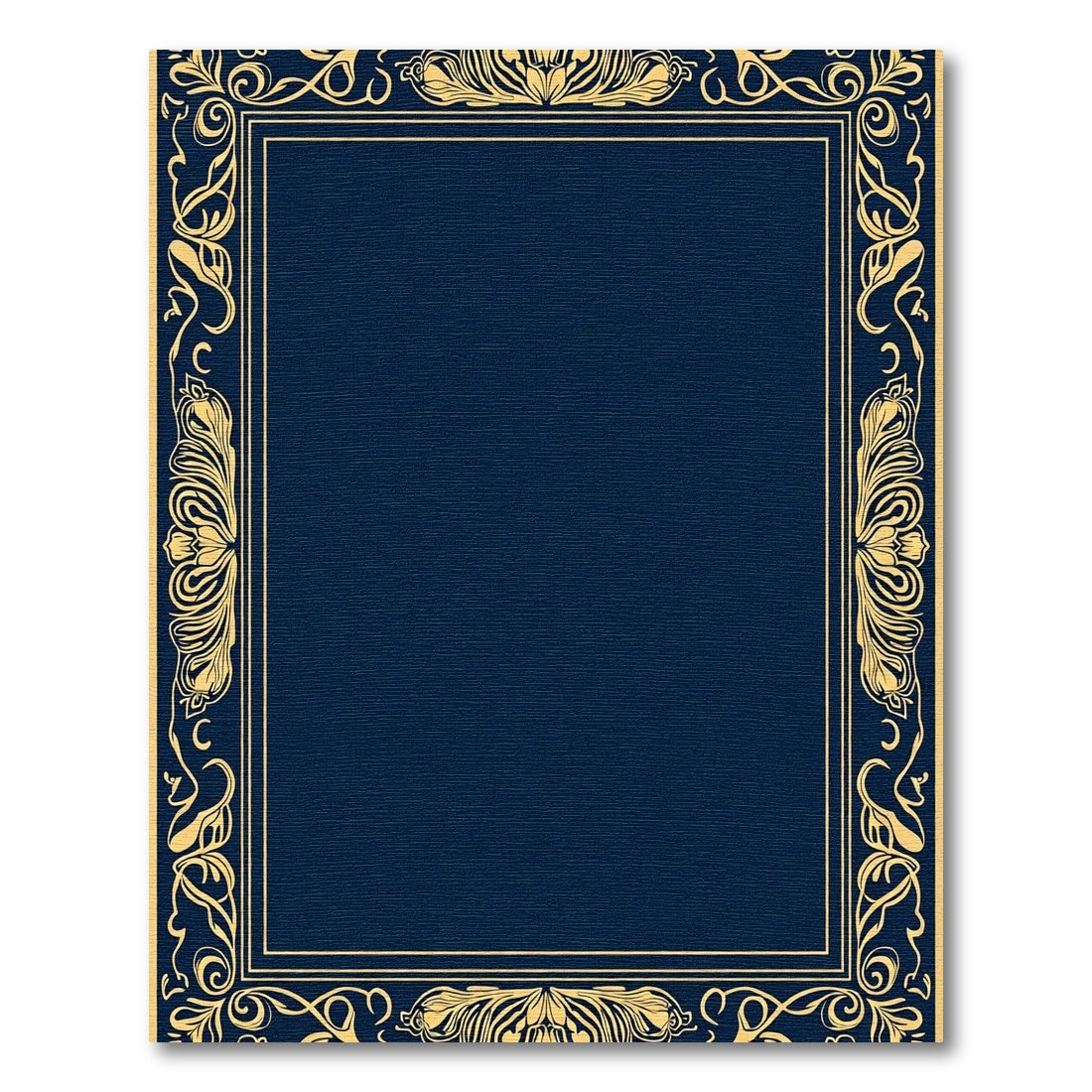 Golden Art Nouveau Floral Border Rug