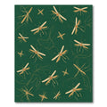 Golden Dragonflies Emerald Green Whimsy Rug