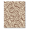 Brown Swirl Playful Faces Cream Background Rug