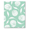 Coastal White Shell Leaf Aqua Rug