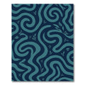 Deep Teal Swirling Vines Rug