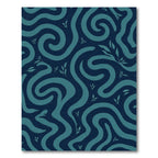 Deep Teal Swirling Vines Rug