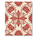 Crimson Floral Swirl Symmetry Rug