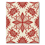 Crimson Floral Swirl Symmetry Rug